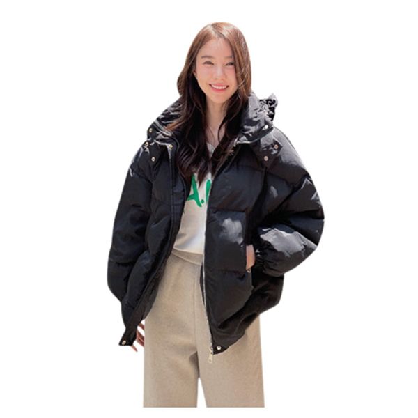 

tide winter new down cotton padded women loose thick bread service student short female small cotton coat female chaqueta mujer, Black