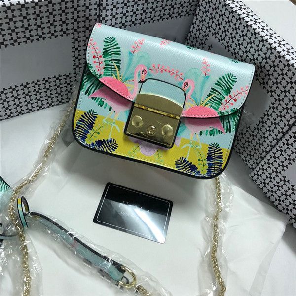 

new leather fashion shoulder bag trend simple pink moltres graffiti diagonal bag cute girl joker small square bag