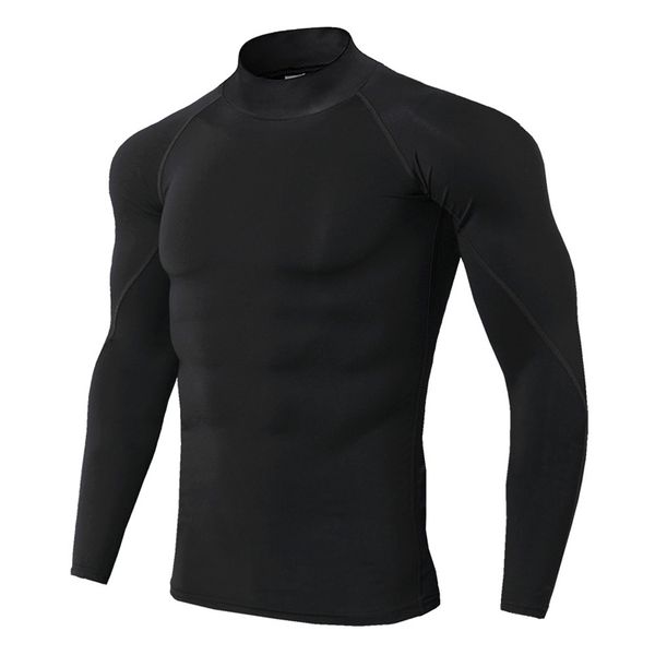 

спорт рубашка бегущей рубашки rashguard мужской stand collar gym рубашка сухой формы gym майк с длинным рукавом спортивной футболкой men спо