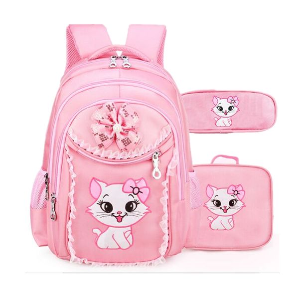 

sweet cat children cartoon school bags pupil girl korean cute princess backpacks mochila infantil