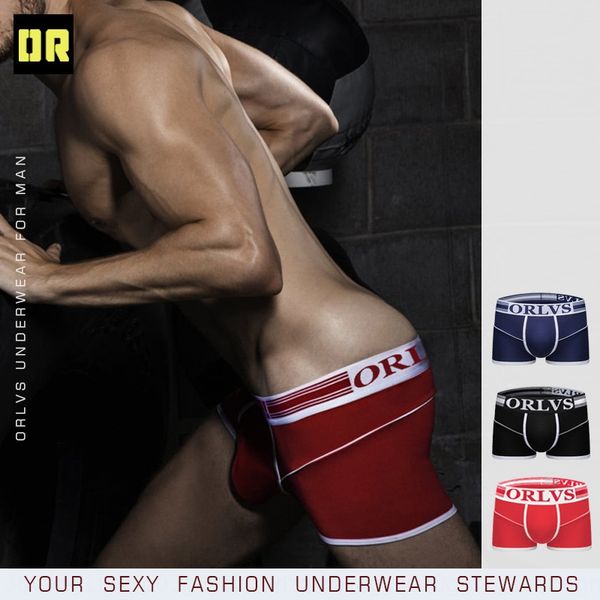 

orlvs under under ultra light boxer pants pure cotton men's comfortable hip boxer pants men's or699, Black;white
