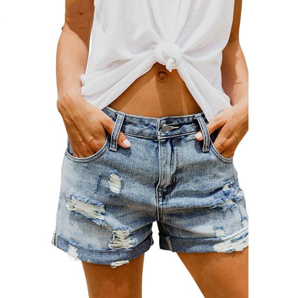 

MarchWind Brand Summer Vintage Faded Jeans Shorts Woman Female Rolled Cuff Distressed Denim Shorts Plus Size S-XXL Ladies Short Pants
