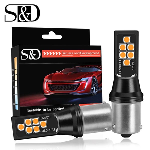 

2pcs 1156 bau15s py21w 7507 led bulbs for car turn signal lights reverse brake lighting white red amber 3030 12smd auto lamp 12v