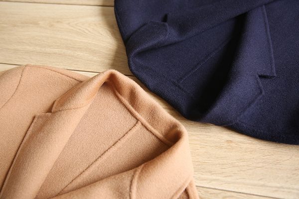 

2017 men's autumn winter business design fashion casual pure wool fabric double face woolen hand made suit coat outwear jacket, Black