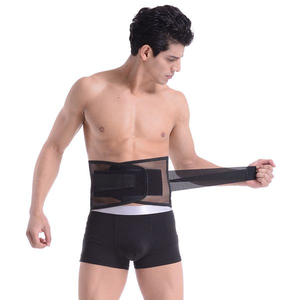 

men women back brace waist belt spine support belts breathable lumbar corset orthopedic device back brace &supports, Black;gray