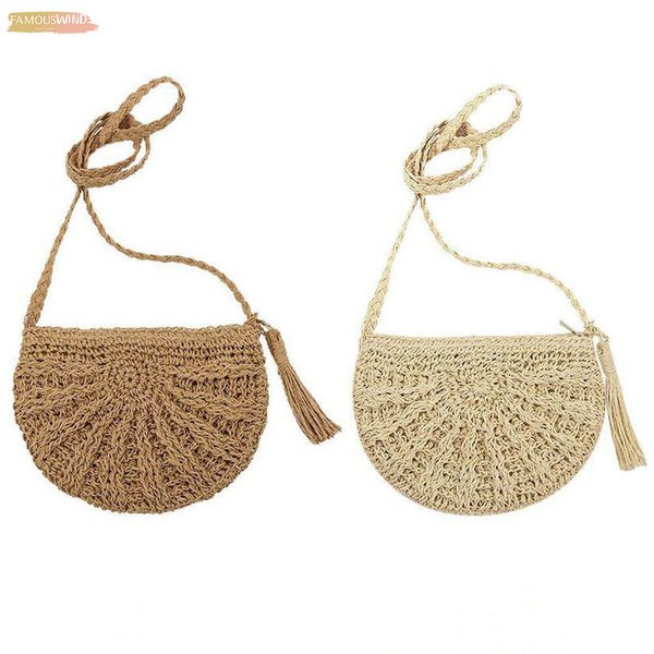 

fashion straw straw bag womens shoulder bag hand woven rattan bag casual beach handbag