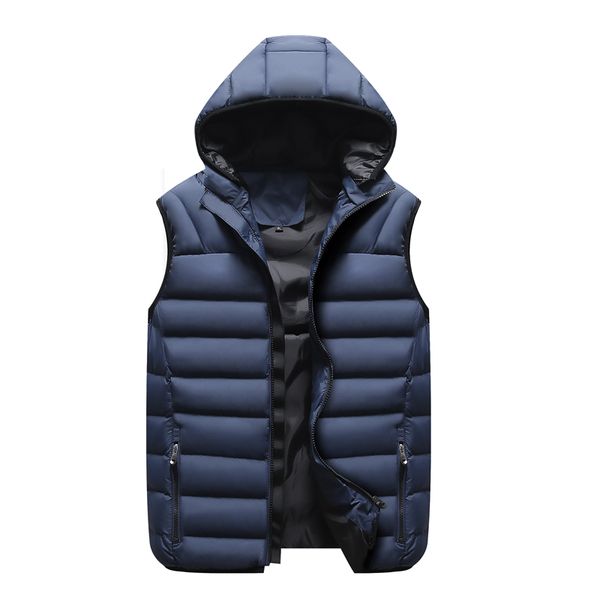 

brand new 2018 winter fashion hooded vest men windbreaker duck down warm vest coat man casual sleeveless jacket waistcoats, Black;white