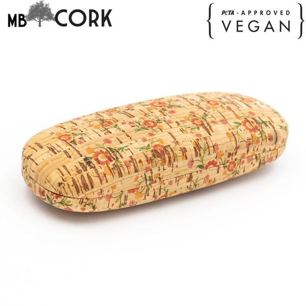 

cork hard case for sunglasses case flower patterned glasses l-023-i, Silver