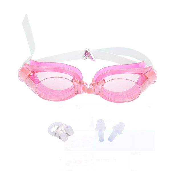 

2019 3pcs adjustable swimming goggles anti-fog waterproof pool swim eyewear swimming glasses with nose clip + earplug
