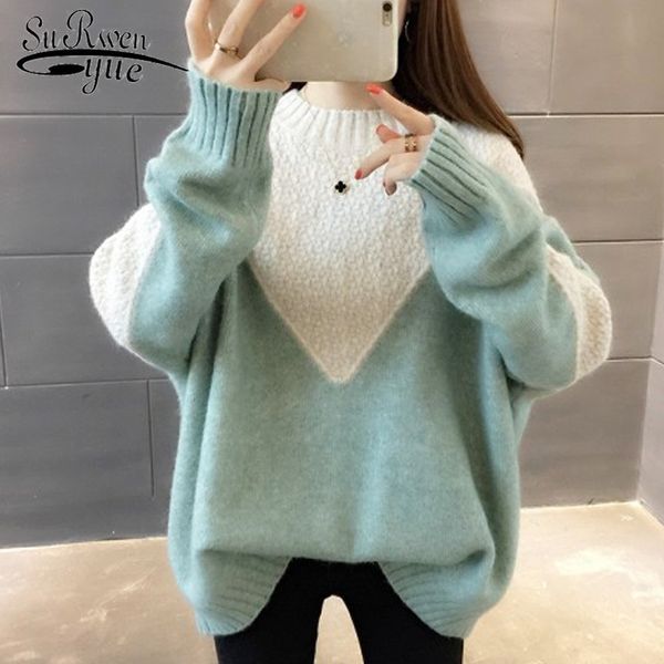 

2019 new fashion knitted women sweaters casual elegant women long sleeve o-neck clothing blouses spring 5770 50, White;black