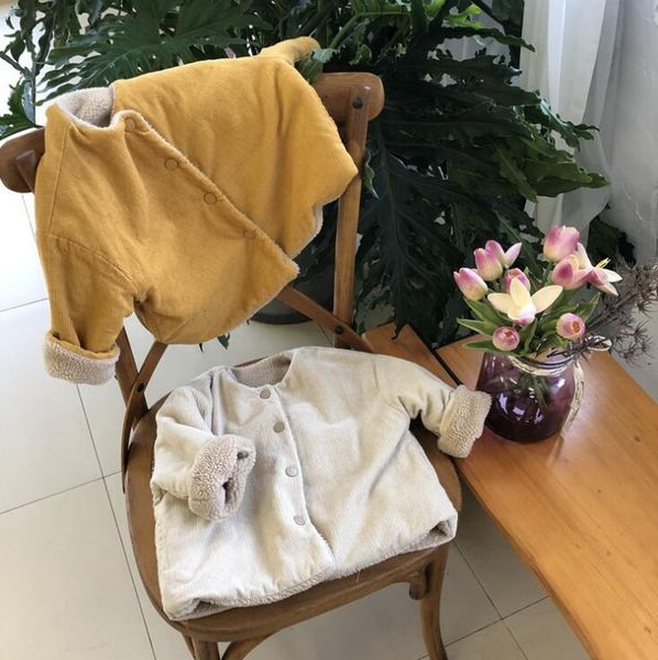 

2019 new arrival girls boys corduroy coat fashion baby jacket kids clothes 1-7 years, Blue;gray