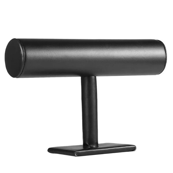 

velvet/leather t-bar rack watch bracelet stand holder for jewelry bracelet chain necklace watch display black red hard organizer, Pink;blue