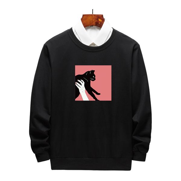 

mens hoodies winter autumn women brand sweater men designer casual hoodie pullover o-neck couple clothing cotton blend size m-4xl wholesale, Black