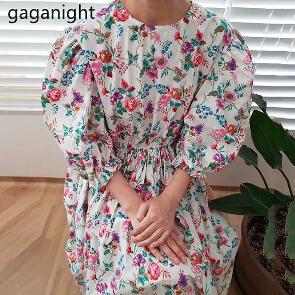 

gaganight vintage women floral maxi holiday dress summer fashion straight loose lady dresses chic korean casual vestidos slim, Black;gray
