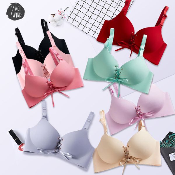 

seamless bras women fashion push up for bra wire 3 4 cup bralette cotton underwear brassiere dropshipping, Red;black