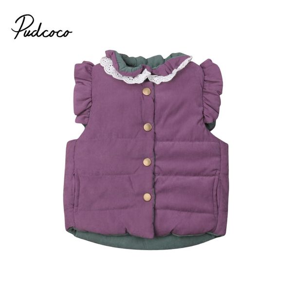 

girl warm cotton thick coat jacket sleeveless waistcoat outerwear sweet kids baby girls toddler winter clothes 0-4t, Blue