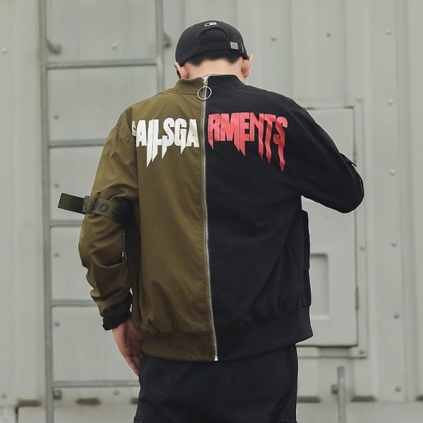 

iidossan 2020 повседневный лоскутное пальто мужчины letter печать hiphop мужчины куртки марка streetwear с длинным рукавом одежда fit regula, Black;brown