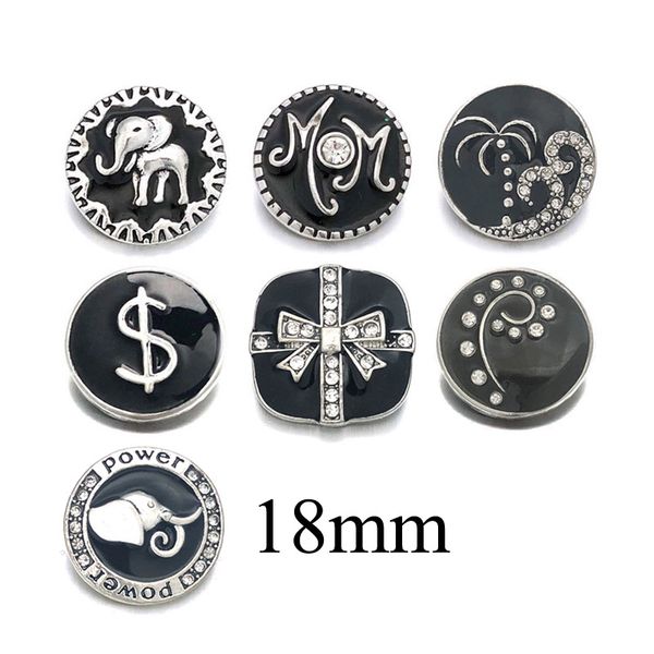 

new component w406 crystal 3d 18mm metal snap button for bracelet necklace interchangeable jewelry women accessorie findings
