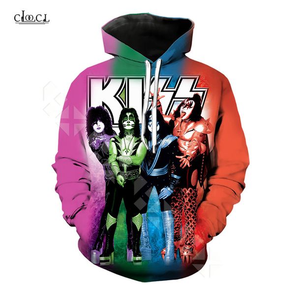 

fashion men's hooded ace frehley space invader print hoddies sweatshirts women kiss band 3d mens hoodies outerwear pullover, Black