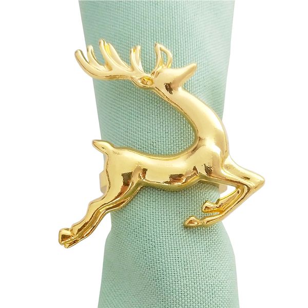 

christmas deer elk napkin circle cross-border explosion models napkin cloth buckle christmas decorations for home 6pcs/set