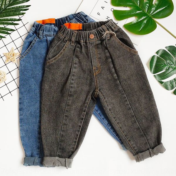 

boys' season and jeans trousers and jeans thin 2020 pants medium casual loose autumn children's foreign style pants, Blue