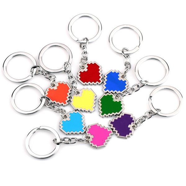 

undertale keychain man key chain bags women key ring chain for pants kids heart pendant holder fashion brelok, Silver