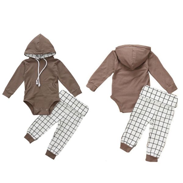 

новорожденный мальчик девочка с капюшоном ползунки топы+длинные брюки наряды одежда 2 шт. комплект, Pink;blue