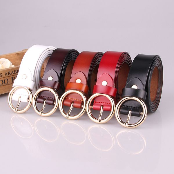 

women 100% genuine leather belt hipster casual pin buckle decoration fashion popular vintage alloy silver buckle belt, Black;brown
