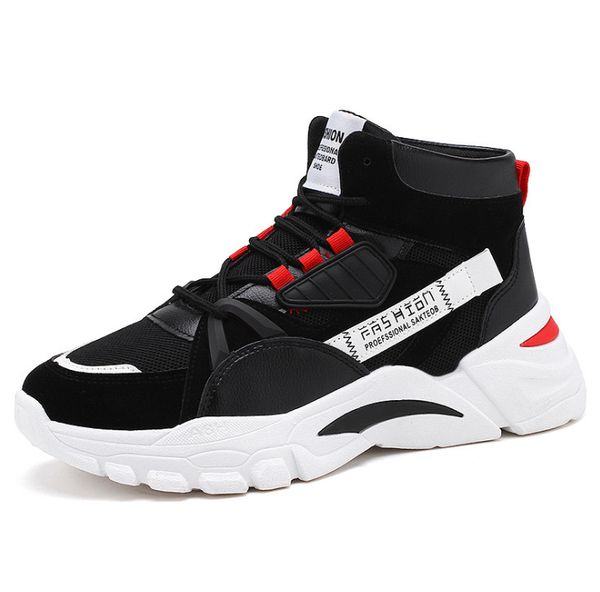 

2019 lovers white shoes with casual inkjet tide shoes men's women's student lovers shoes big size 46, Black