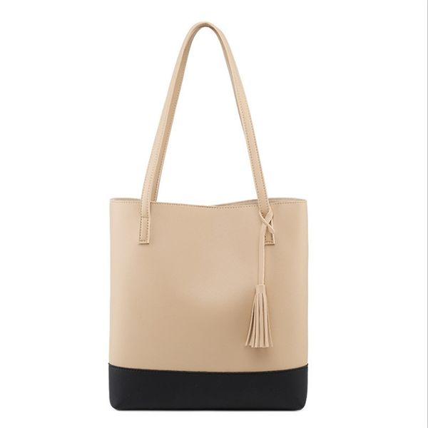

ladies shoulder bags for women 2019 contrast stitching handbag crossbody bag large capacity shopping bag soft pu leather package