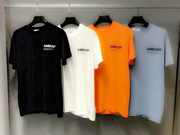 

ambush 18aw t-shirt basic style letter logo slogan printing short sleeve tee limited edition ab tshirt drop shipping promotion, White;black