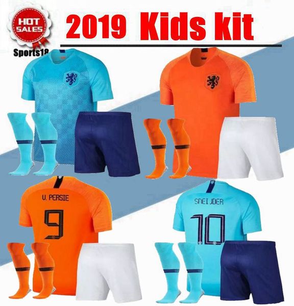 

2019 детский комплект Нидерланды мальчик с носками униформа Роббен Вирджил Дост де