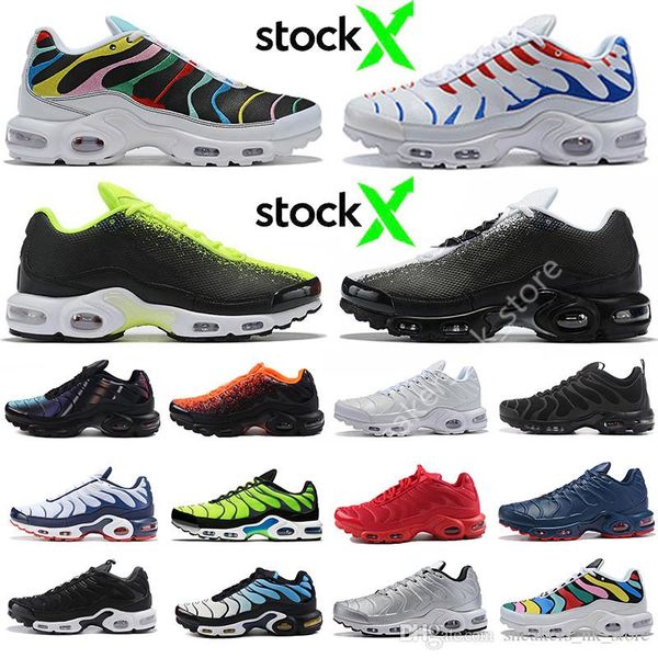 

топ продажа just tn plus se мужчины кроссовки тройной черный белый og hyper синий total багровый делюкс мужские тренеры спортивные кроссовки