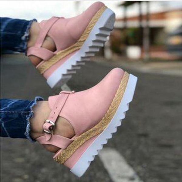 

selling baotou thick bottom slope heel women's sandals in spring and summer 2020, Black