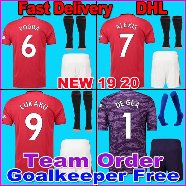 

New 19 20 POGBA LINGARD manchester soccer united jerseys utd 2019 2020 martial RASHFORD football kit MARTIAL jersey FRED shirt goalkeeper