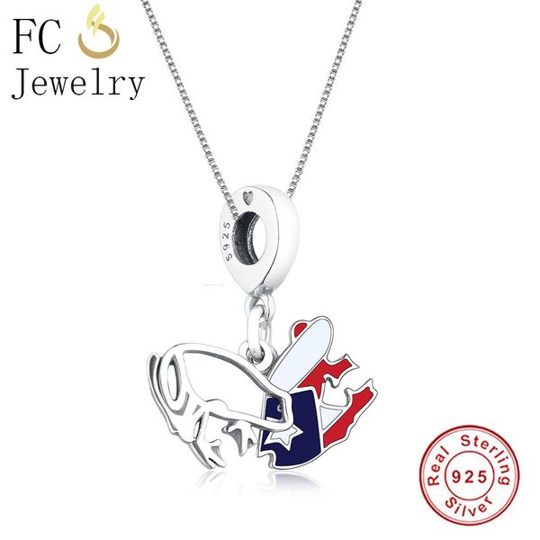 

fc jewelry 925 sterling silver blue enamel puerto rico flag frog pendant necklace chain european women chokers trinket 2018 gift