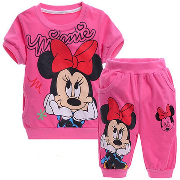 

baby girls summer cartoon short sleeve t shirt shorts pants sport clothing sets children kids tracksuit clothes, White