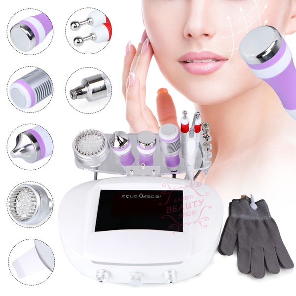 

6 in 1 microdermabrasion for acne ultrasonic cold hammer bio galvanic glove facial deep cleansing beauty machine