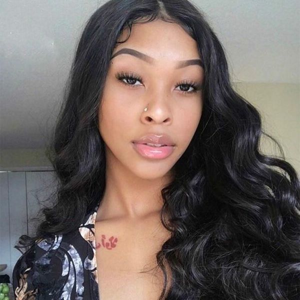 

360 lace frontal wigs brazilian remy body wave pre plucked with baby hair human hair wigs for black women