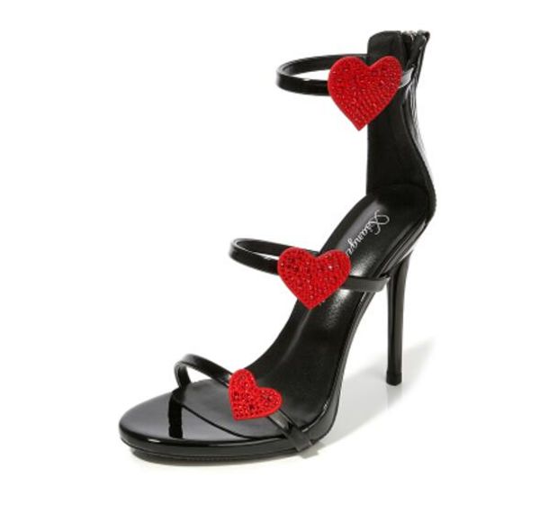 

classic high heeled sandals fine with heel leather luxury designer woman shoes metal buckle for parties occupation sandals size 34-40, Black
