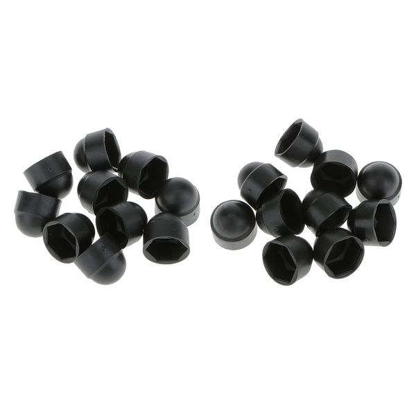 

20pcs m8 black dome bolt nut protection caps cover hexagon screws 13mm 14mm