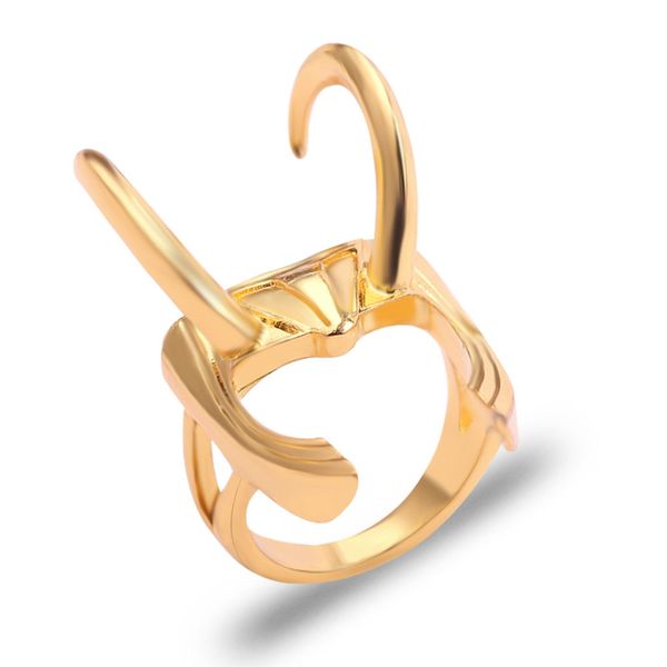 

the jewelry the dark world loki helmet rings cool thor ring stereoscopic golden alloy corner for men&women accessories, Golden;silver