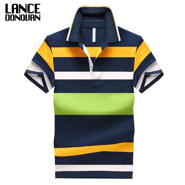 

Designer Polo 92 %Cotton Camisa Men Polo Shirt 2015 Casual Striped Slim Short Sleeves Asian Size M -4xl