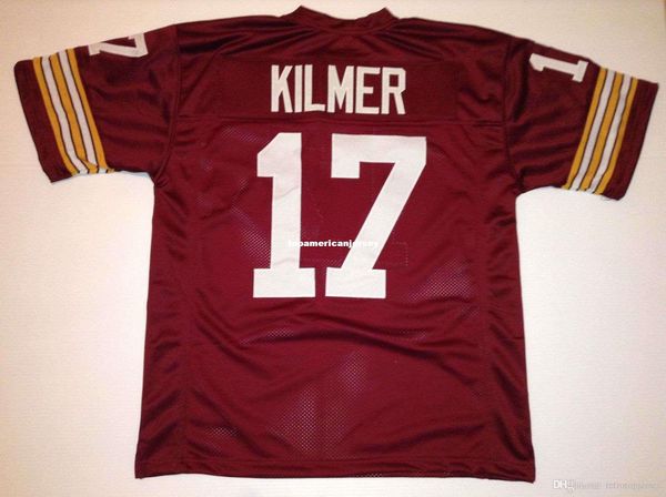 

retro custom sewn stitched y kilmer burgundy mitchell & ness jersey s-5xl,6xl men's football jerseys rugby, Black;blue