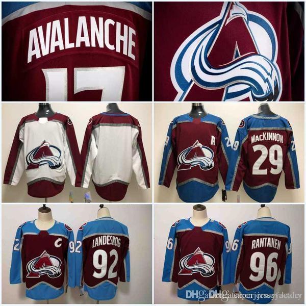

29 Nathan MacKinnon Jersey Colorado Avalanche 96 Mikko Rantanen 92 Gabriel Landeskog 91 Vladislav Kamenev Hockey Jerseys High Quality