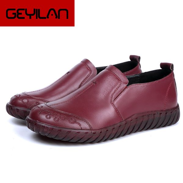 

women shoes plus size flat shoes women genuine leather loafers slip on flat oxford sapato feminino ballet flats, Black