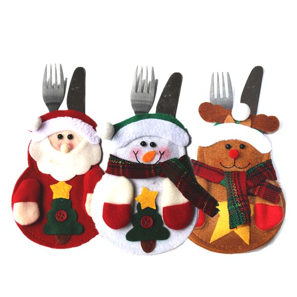 

6pcs new year merry chirstmas knife fork cutlery set skirt pants 2016 navidad natal christmas decorations for home xmas hk012