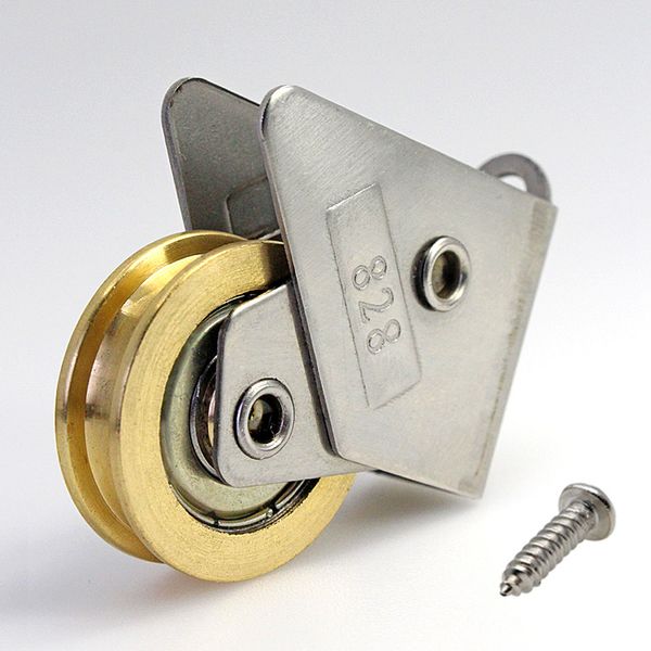 Rolo de janela estilo 828, porta deslizante, polia de janela de aço plástico, côncavo, roda de aço inoxidável, hardware de rolo de latão mudo