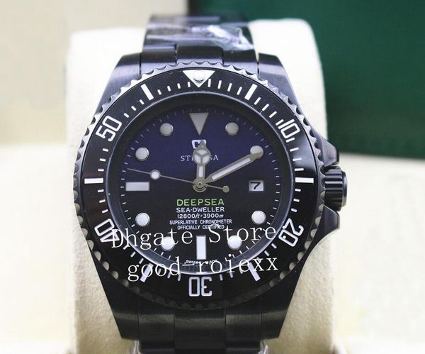 

black pvd 44mm watches mens mechanical 2813 movement sapphire crystal watch men ceramic bezel 126660 dive sea sport dweller wristwatches, Slivery;brown