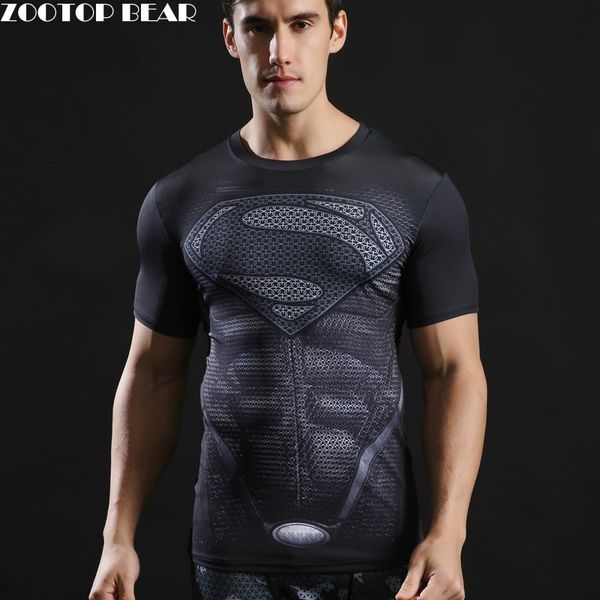 

fitness compression shirt men anime tshirt 3d mens t shirt bodybuilding, White;black